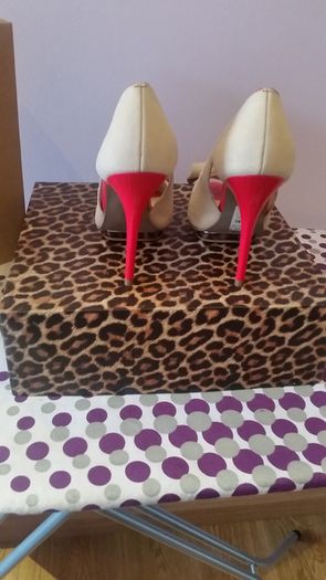 Brand New, Cream Suede Peep Toe High Heel