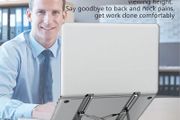 Laptop Stand for Desk, Adjustable Laptop Riser ABS Silicone Foldable Lap Desk Portable Computer Holder, Ventilated Cooling Notebook Stand for 10-15.6 Laptops,Tablet-Black
