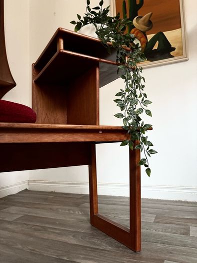 Vintage Retro Mid Century Teak Telephone Table/Hall Bench