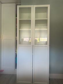 ikea Billy bookcase with panel/glass doors