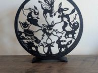 main image for ad Pokemon Eevee Evolution Silhouette Scuplture 3D Printed Home Decoration