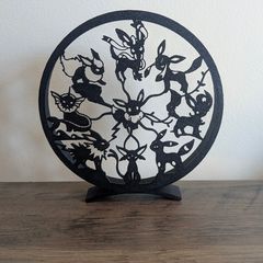 Pokemon Eevee Evolution Silhouette Scuplture 3D Printed Home Decoration