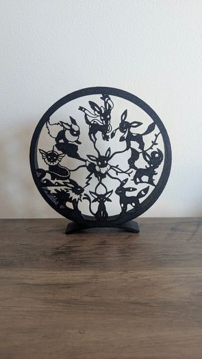 Pokemon Eevee Evolution Silhouette Scuplture 3D Printed Home Decoration