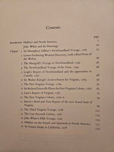 The First Colonists. Hakluyt's Voyage To North America. Introduction By A.l.rowse. All 16 Watercolours By John White. First Edition Second Print Large Volume Hardback In Good Condition   See Photos For Same.