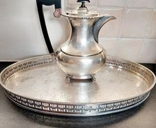 Vintage Sheffield Silver Plated Tray & Tea Pot