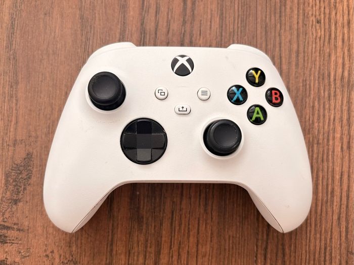 Xbox Series S with Xbox official Seagate 2TB game drive and two Xbox controllers