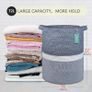 Cotton Rope Blanket Basket 72L Laundry Basket Navy Blue and White - Brand New Image 3