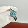 Diamond Stunning Blue Diamond Halo Ring Set (0.33 Ct) Image 4