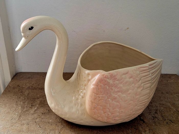 Vintage ceramic Swan planter