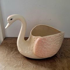 Vintage ceramic Swan planter