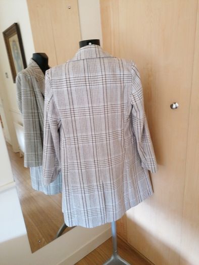 Women's Coat Grey Check Reduced Nwt Size 10