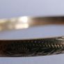 Victorian 9CT Gold B.C.  B. CORE Leaf Engraved Bangle Bracelet, Circa 1878 12,51g Image 8