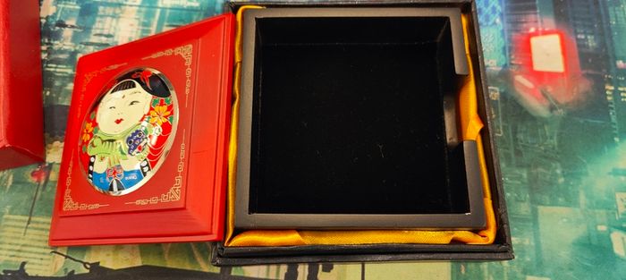 Chinese design red wooden jewelry box
