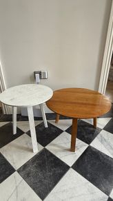 HAY Bella Coffee Tables - Set of 2 (Oak & White)