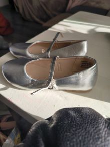 Girls Silver Mary Jane Party Shoes