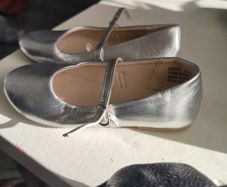 Girls Silver Mary Jane Party Shoes