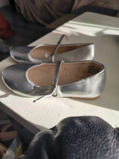 Girls Silver Mary Jane Party Shoes
