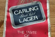 vintage pub banner Carling Black label Larger 1970s