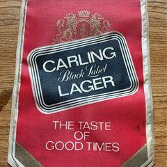 vintage pub banner Carling Black label Larger 1970s