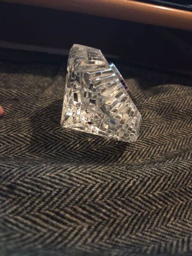 Waterford Crystal Lismore Diamond Shaped Desk Clock - Fully Working