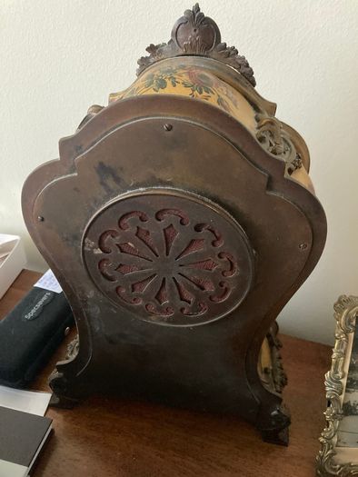 French Bronze Vernis Martin Mantel Clock