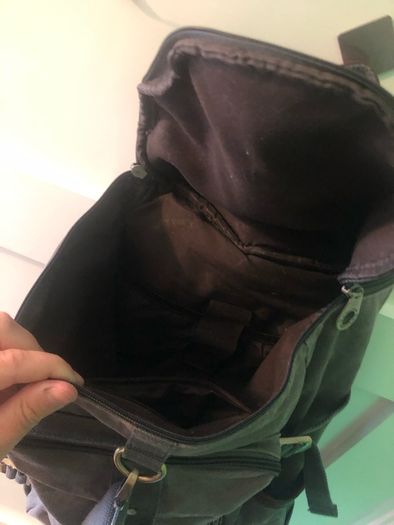 Kaukko grey canvas denim duffel bag backpack rucksack with laptop compartment