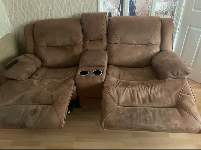 Brown Recliner Sofa and Matching Recliner Chair