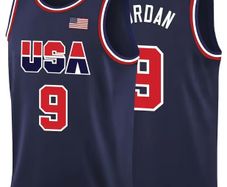 Embroidered Basketball Jersey USA basketball team Michael Jordan #9 size medium
