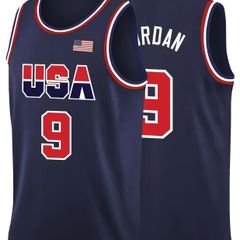 Embroidered Basketball Jersey USA basketball team Michael Jordan #9 size medium