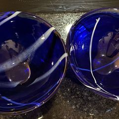 Kosta Boda Art Glass Bowls (Stunning Cobalt Blue)