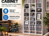 Media Storage Cabinet with Adjustable Shelves  27 Compartments, Holds up to 756 CDs