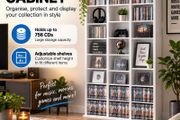 Media Storage Cabinet with Adjustable Shelves  27 Compartments, Holds up to 756 CDs