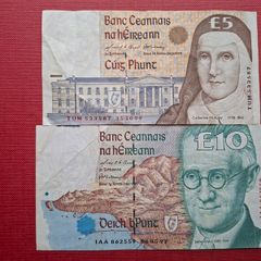 Two Irish C Series Notes: 10 Pounds & 5 Pounds (1999)