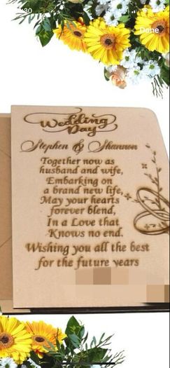 Wedding Gift Card, Personalised Wedding Card, Wooden Wedding Card With Space For Money A Wedding Card that Stays in the Heart Forever