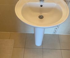 Sink pedestal and tap