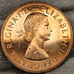 Great Britain 1960 Proof Penny Queen Elizabeth