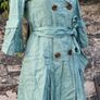 Atmosphere -Teal Double-Breasted Trench Coat Image 6