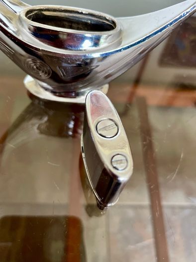 Rare Uber Vintage Retro Lighter 1960s Chrome Steel with Art Deco Geometric Design