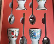 Birdy Set of Four Egg Cups and Spoons