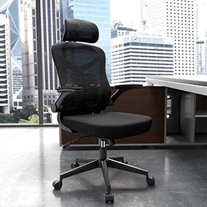 Ergonomic Office Chair Computer Chair with Adjustable Headrest/Lumbar Support, High Back 3D Armrests Home Mesh Chair (Black)