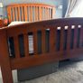 Solid wood bed King Size and two lockers Image 3