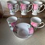 Newbridge Home Rose 5 Unused Mugs & Matching Candle Holdrr Image 7