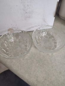 2 clear Depression French serving Glass Small BOWL .