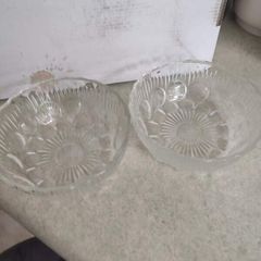 2 clear Depression French serving Glass Small BOWL .