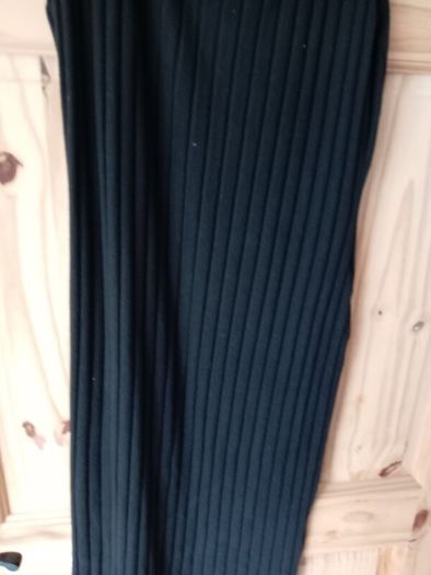 Long fine ribbed dress with side slit and matching long cardigan size 16 -18