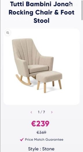 Nursery arm chair with foot stool