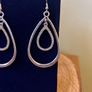 Silver tone drop earrings Image 2