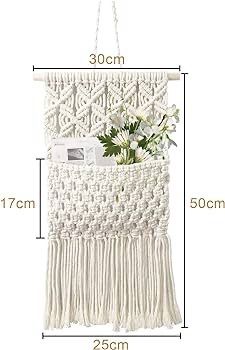 NEW SALE | Wall Hanging Tapestry,Wall Decor Chic Handmade Cotton,Woven Bohemian Home Decoration,Magazine Storage Organizer Tapestry Pocket Boho Wall Decor for Living Room Bedroom Party Decoration