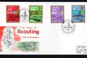 1982 Guernsey 75th Anniversary of Boy Scout Movement Commemorative Stamps Embossed First Day Cover (FDC)