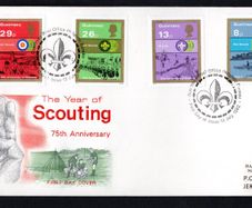 1982 Guernsey 75th Anniversary of Boy Scout Movement Commemorative Stamps Embossed First Day Cover (FDC)